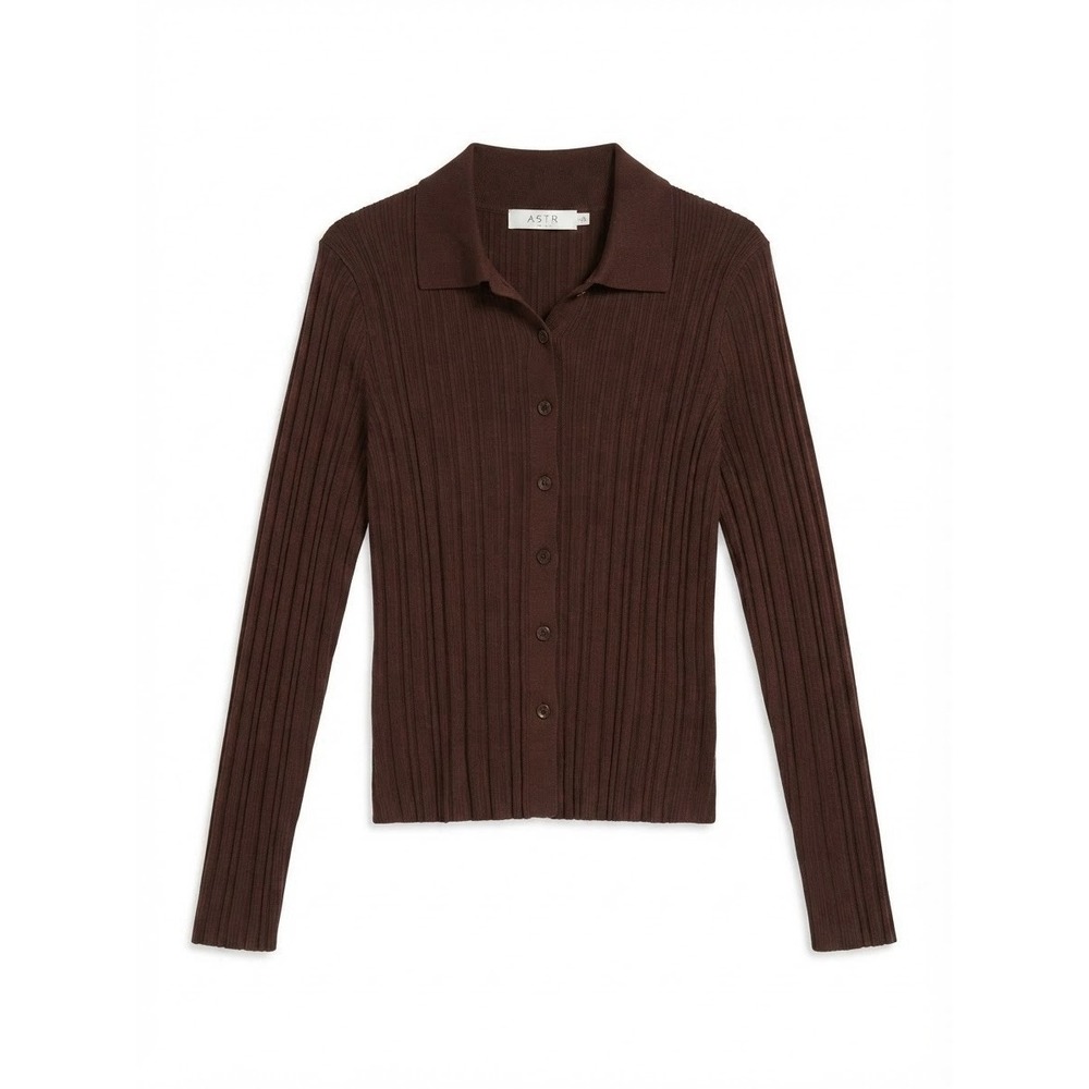 ASTR the Label Sweater Small New Brown Fall Winter Chic Capsule Stretch Office